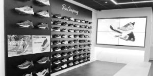 The Run Company shoe wall